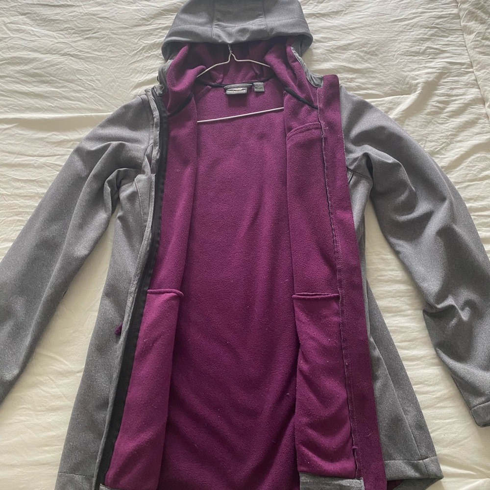Women's New Balance Grey and Purple Hooded Jacket